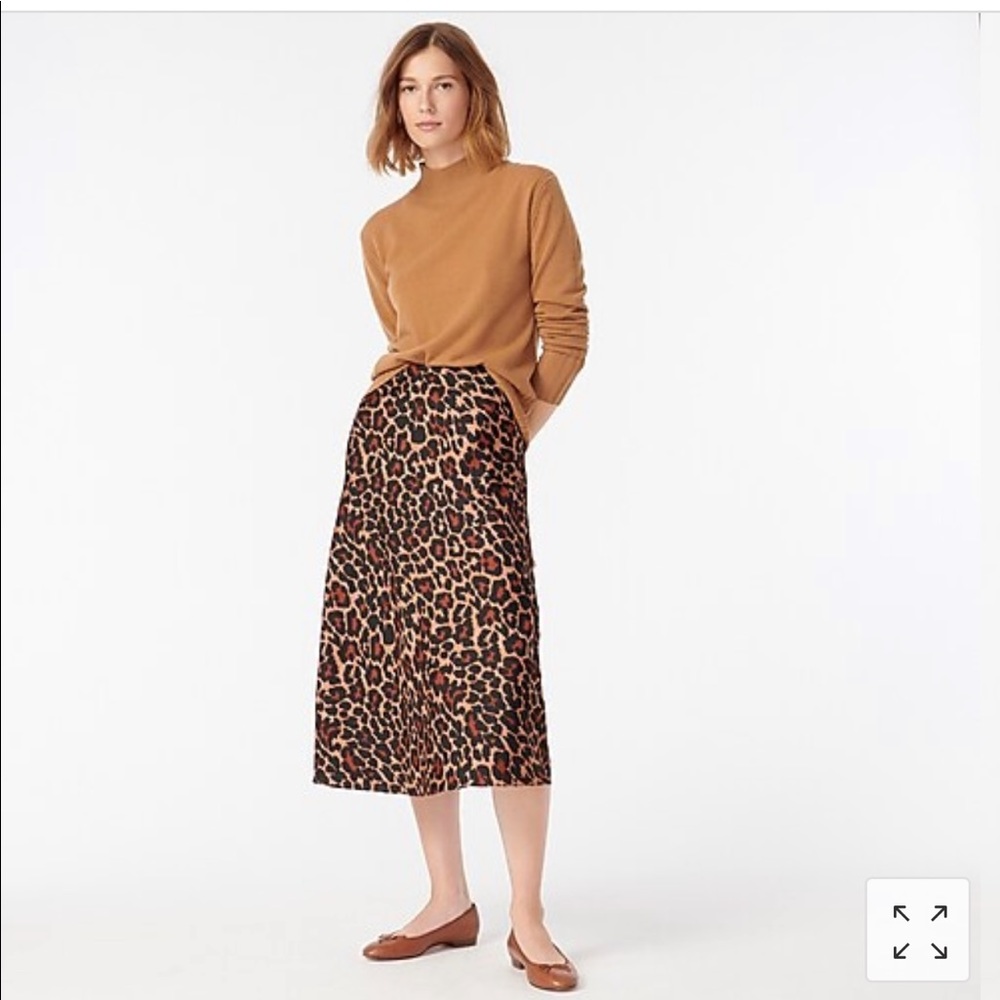 J. Crew Leopard Print Slip-On Skirt